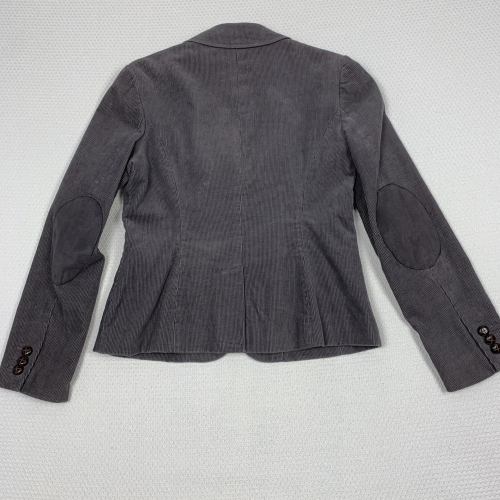 Boden Corduroy Blazer Womens 6 Gray Elbow Patch Lined Academia Preppy - Picture 7 of 16
